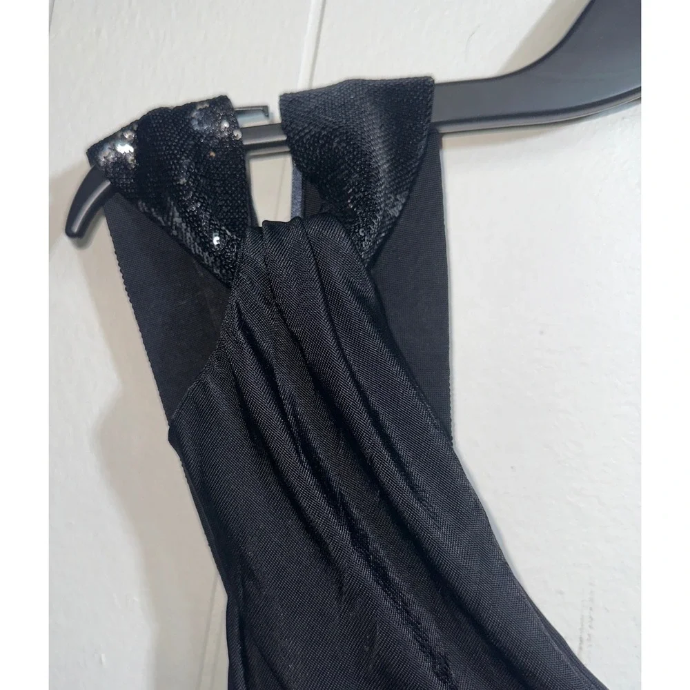 Tom Ford Black Ruched One‎ Shoulder Sequin Strap Evening Gown ABJ855 Size 42 IT